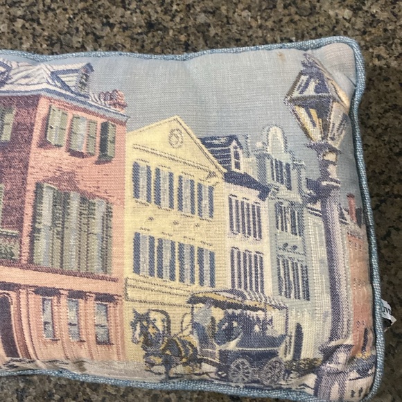 Riverdale U.S.A. Crafted Charleston SC Rainbow Row Tapestry Pillow 11''x16''x2'' - Picture 4 of 8